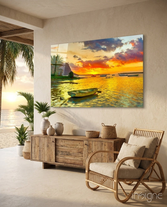 Sunset Fishing Wooden Wall Art Sign