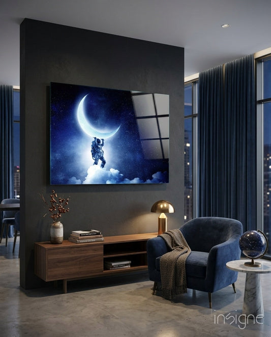 Moon bearer Glass Wall Art