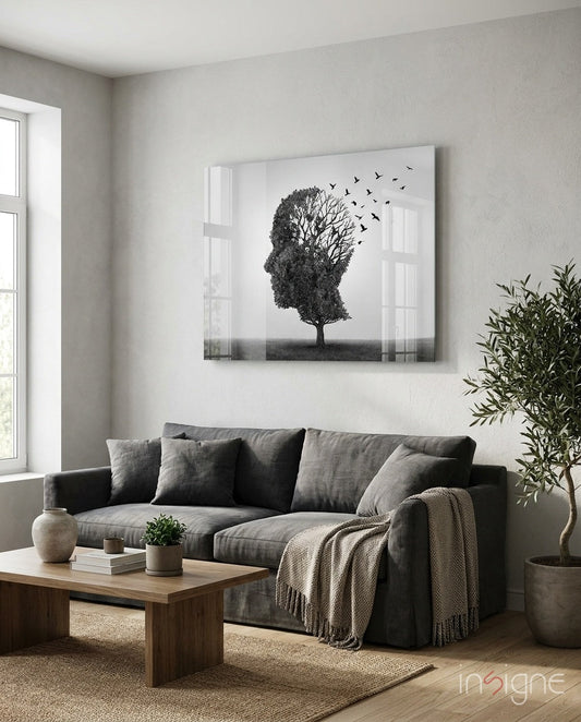 Autumn of Thoughts Glass Wall Art