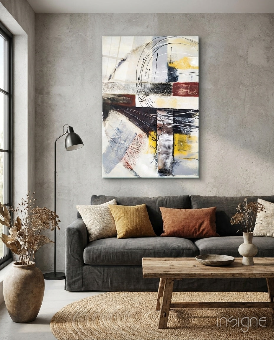 Abstract Glass Wall Art