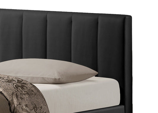 Baxton Studio Templemore Black Leather Contemporary Queen-Size Bed