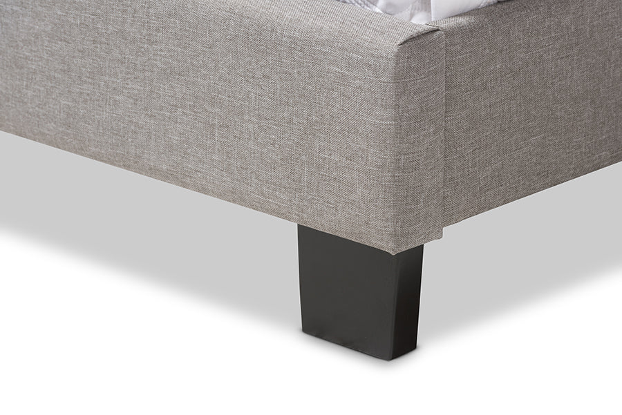 Baxton Studio Willis Modern and Contemporary Light Grey Fabric Upholstered Full Size Bed