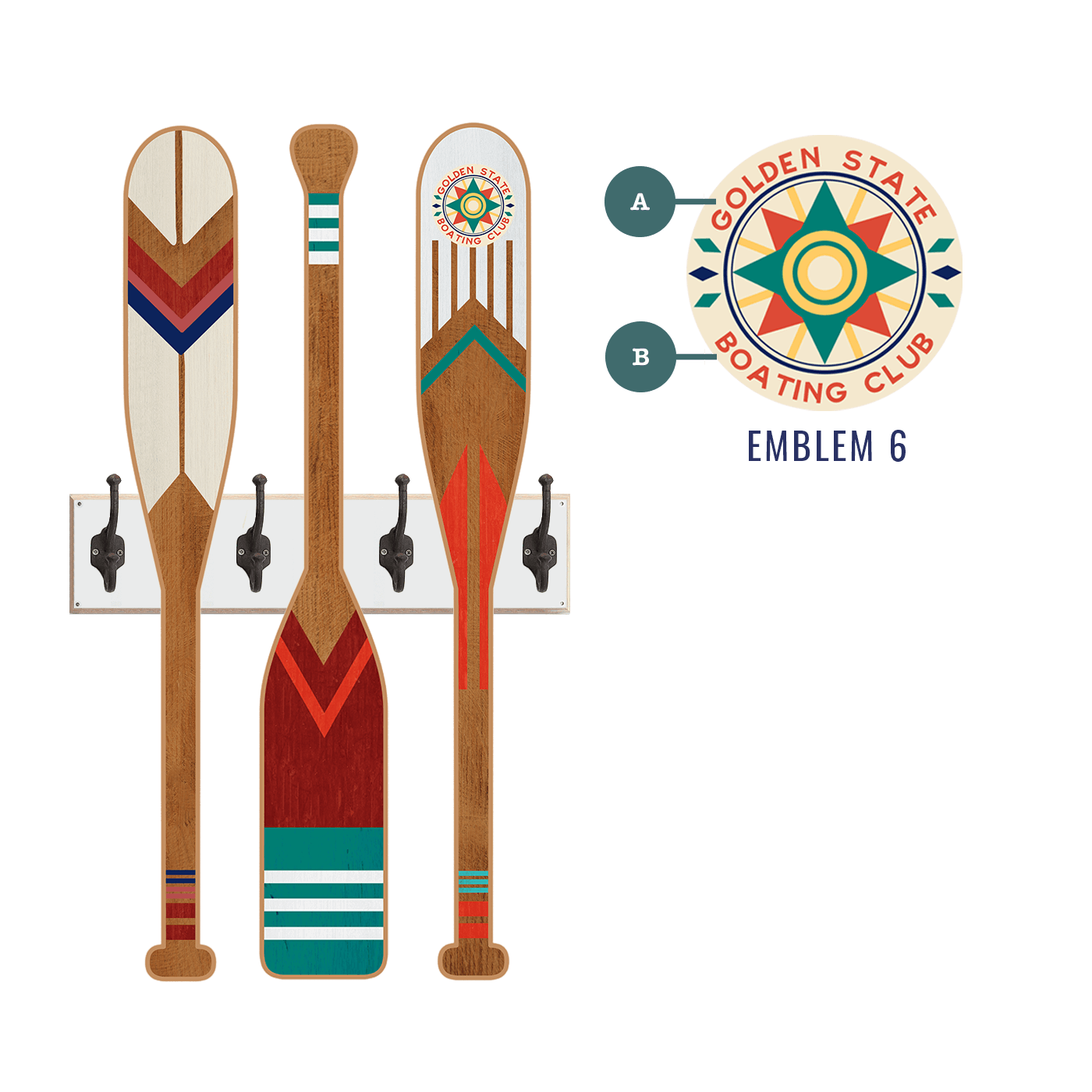 Oar Coatrack - Classic Trio Edition