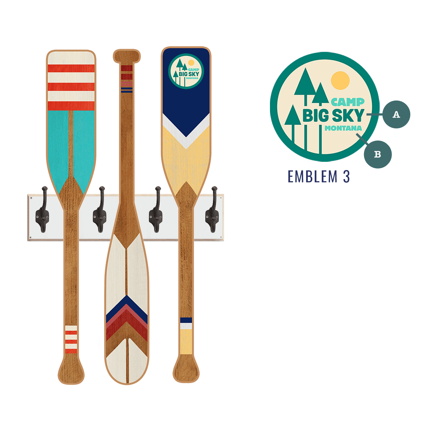 Oar Coatrack - Rustic Rowing Edition