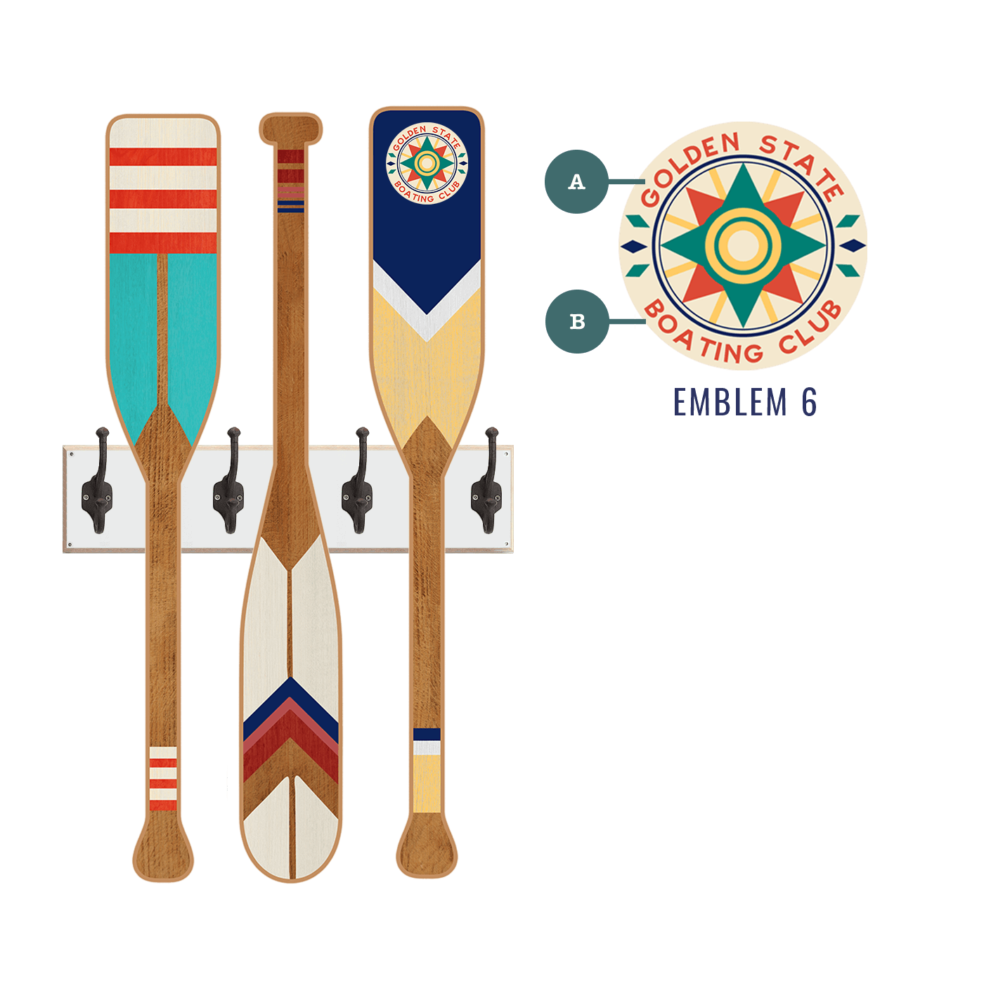 Oar Coatrack - Rustic Rowing Edition