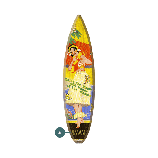 Butterfly Hula Girl - Surfboard Wall Art