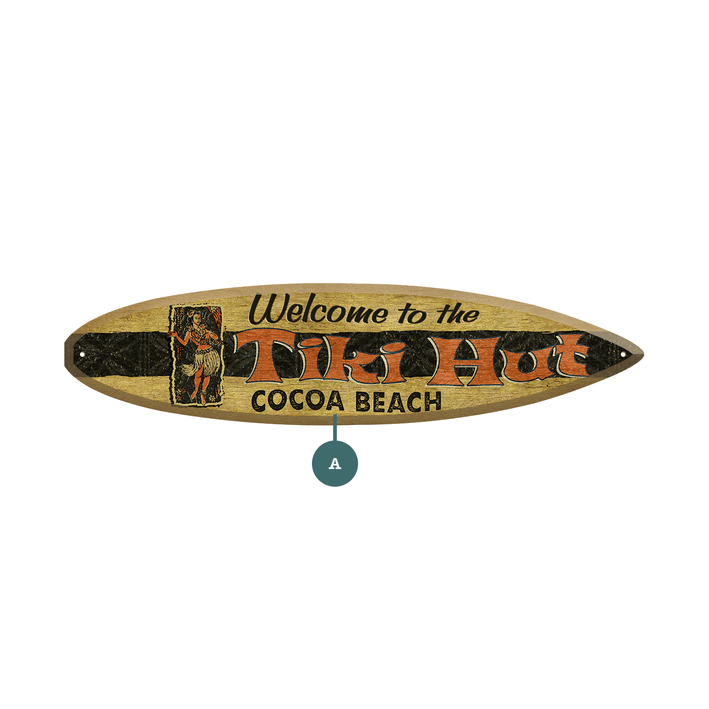Welcome to the Tiki Hut - Surfboard Wall Art