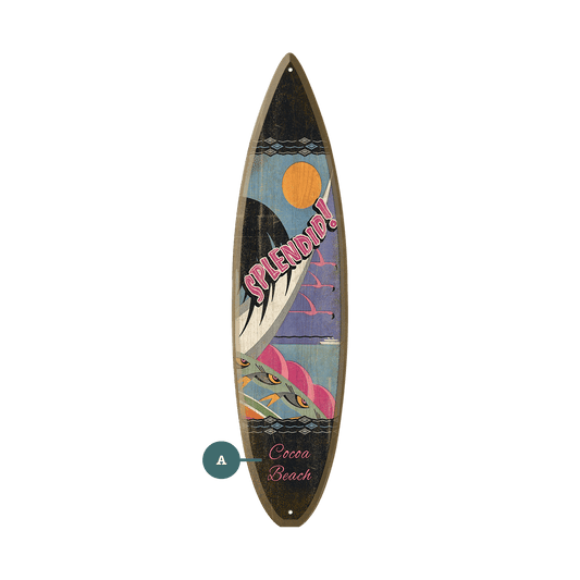 Splendid Flamingos! - Surfboard Wall Art