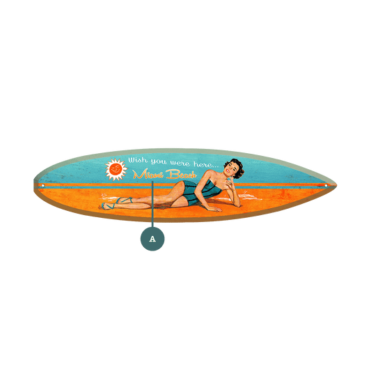 Wish You Were Here - Surfboard Wall Art
