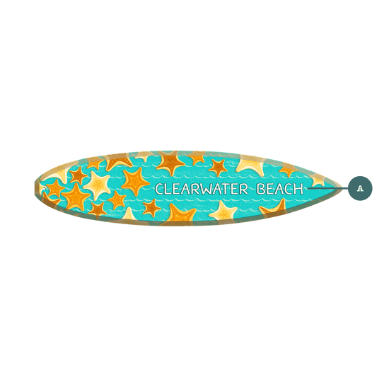 Starfish Soiree - Surfboard Wall Art