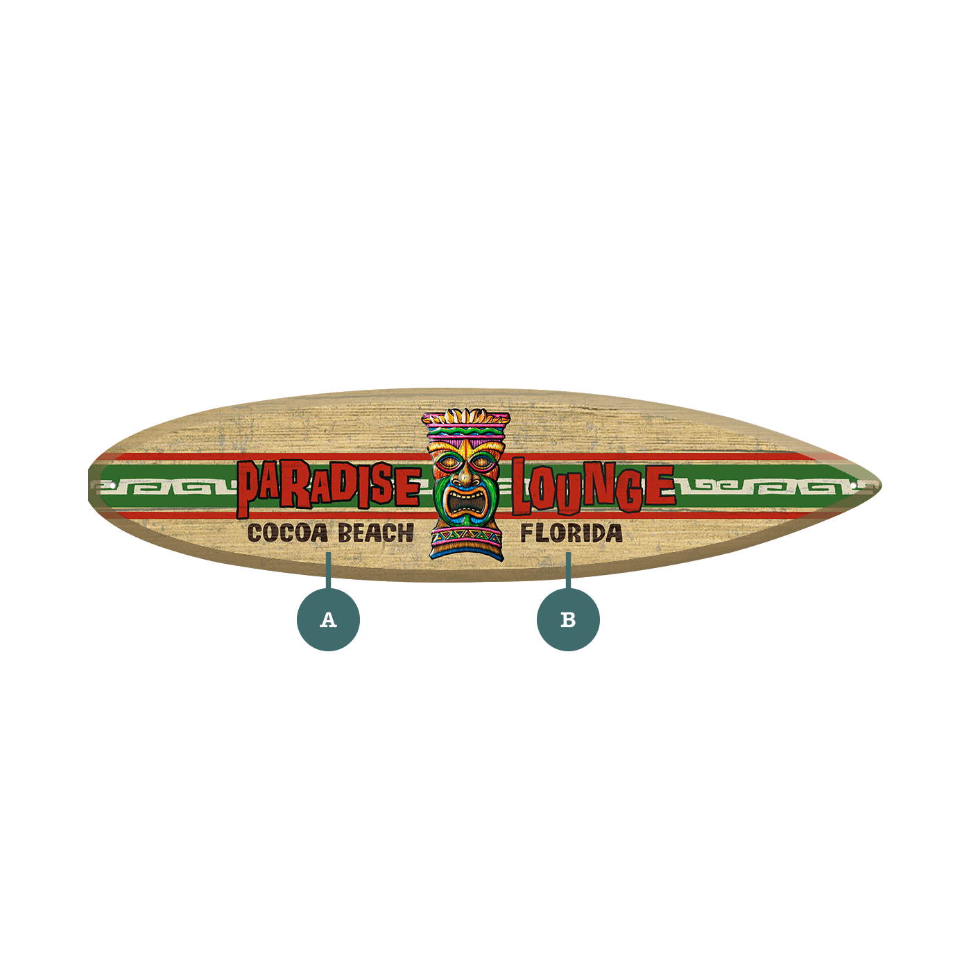 Paradise Lounge - Surfboard Wall Art