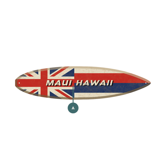 Hawaiian Flag - Surfboard Wall Art