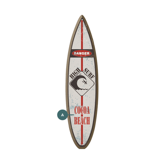 Danger High Surf - Surfboard Wall Art