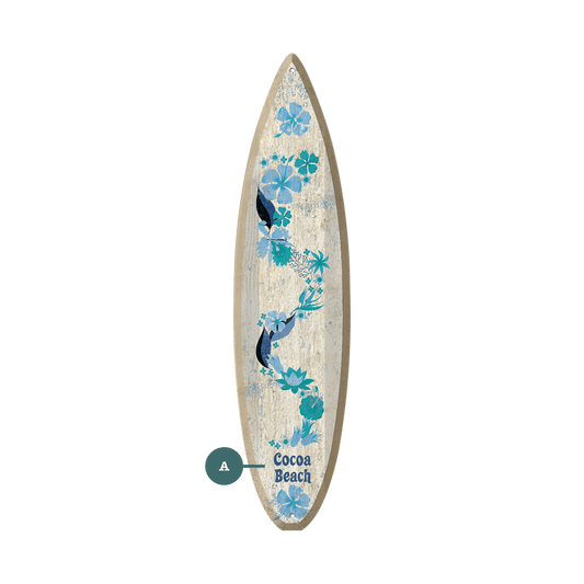 Hawaiian Flowers - Surfboard Wall Art