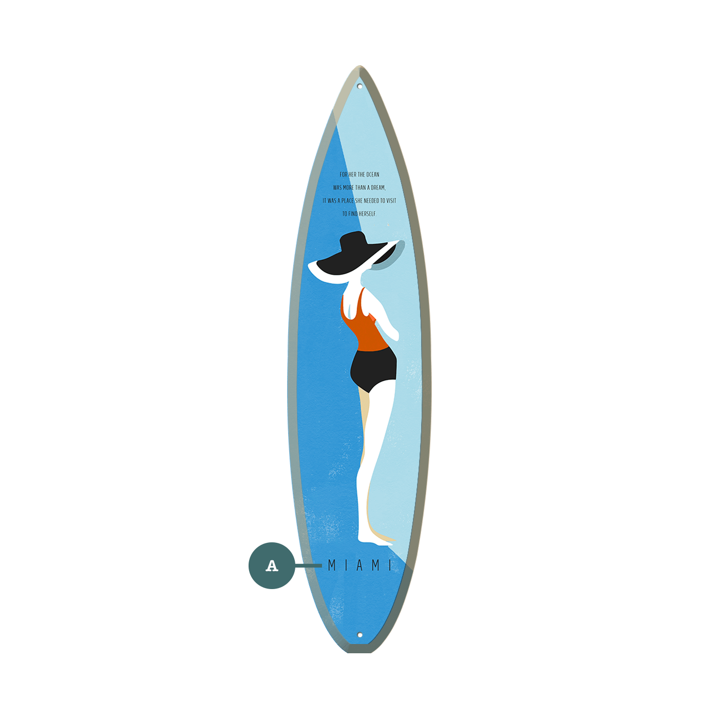 Seaside Serenity - Surfboard Wall Art