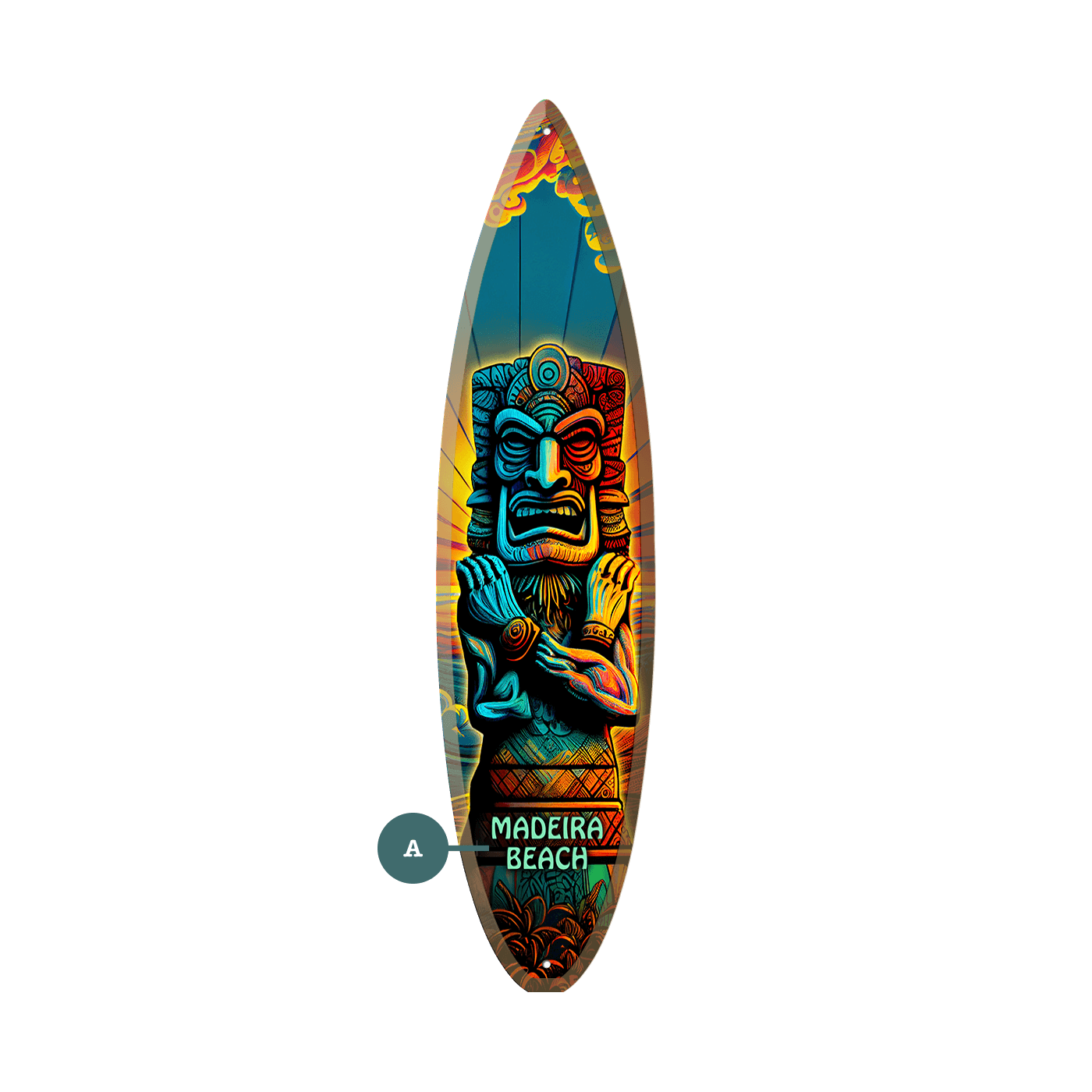 Tiki Man 1 - Surfboard Wall Art