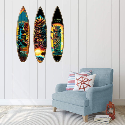 Tiki Man 1 - Surfboard Wall Art