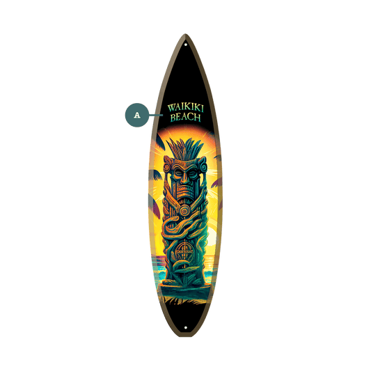 Tiki Man 3 - Surfboard Wall Art