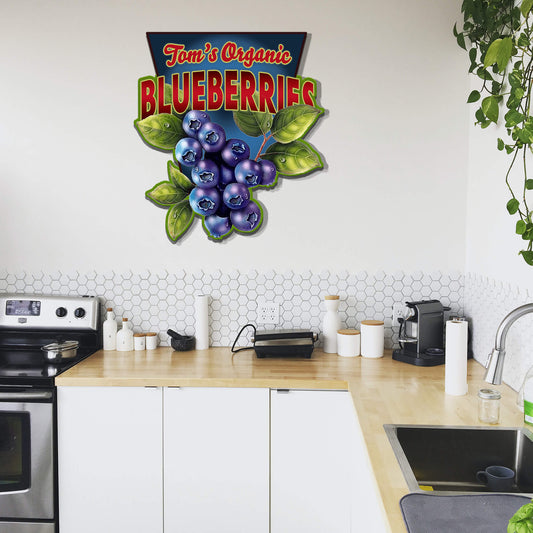 Garden Cutouts: Blueberries - Decorative Plaque