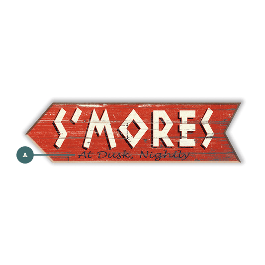 S'MORES Arrow - Wood Wall Decor