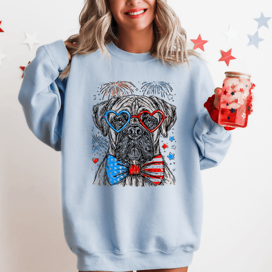 Cane Corso Patriotic Dog USA Flag Emblem And American Pride Americana Graphic Design Sweatshirt