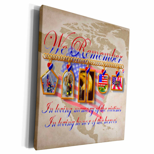 3dRose Never forget memorial patriotic art - Museum Grade Canvas Wrap (cw_128847)