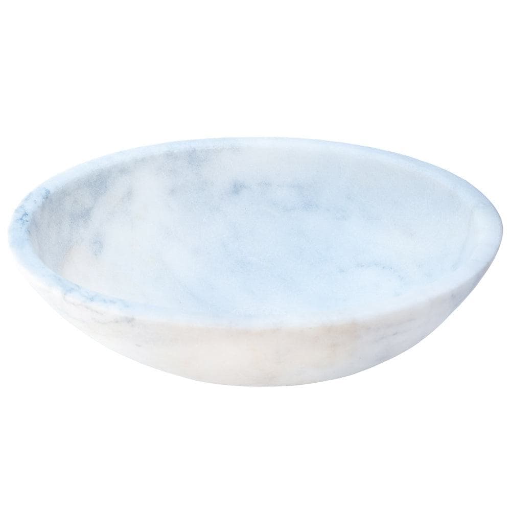 Carrara White Marble Natural Stone Oval Vessel Sink - 16x21x6
