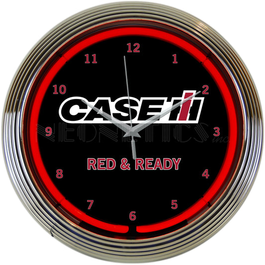 Case Red and Ready Neon Clock
