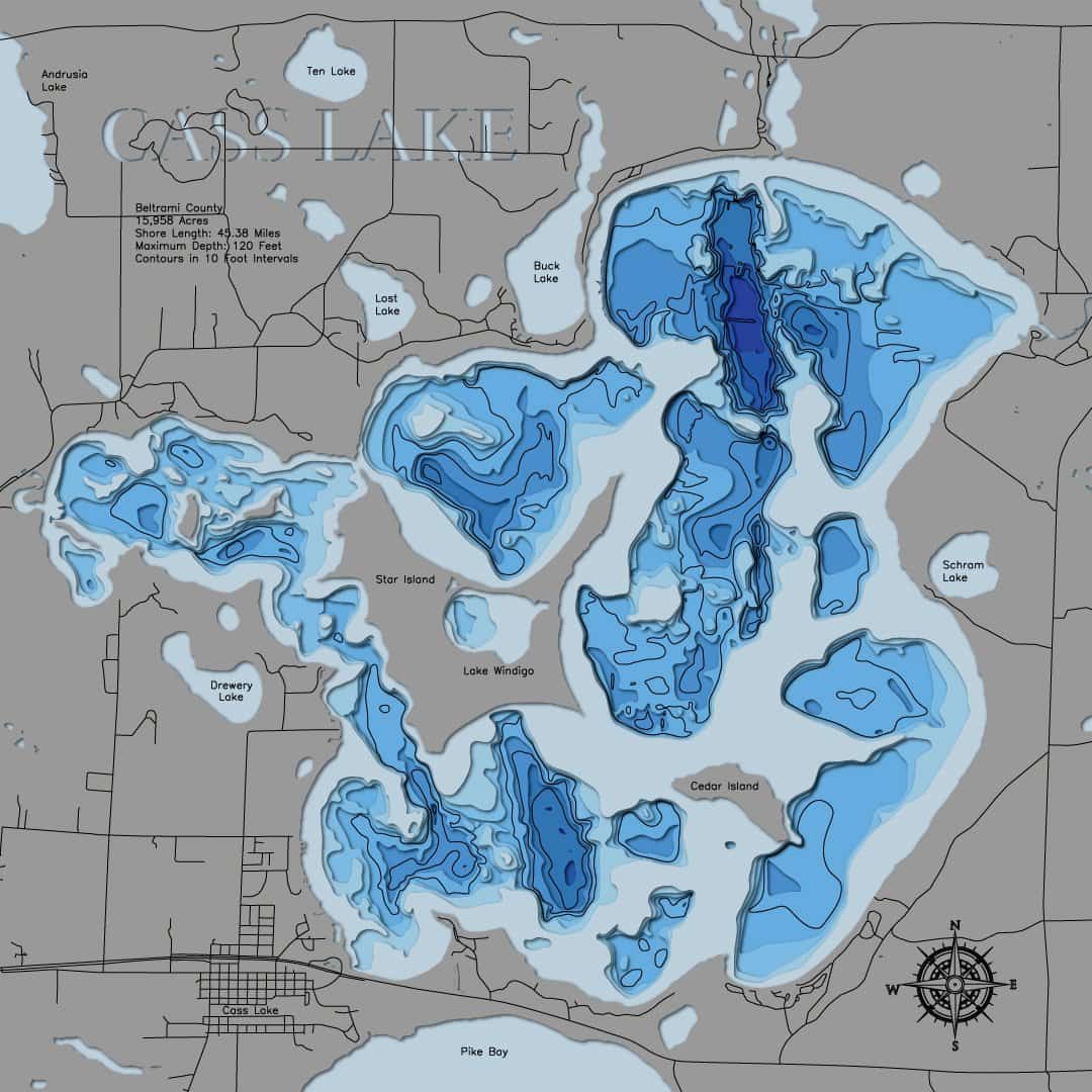 Cass Lake in Beltrami and Cass County, Minnesota