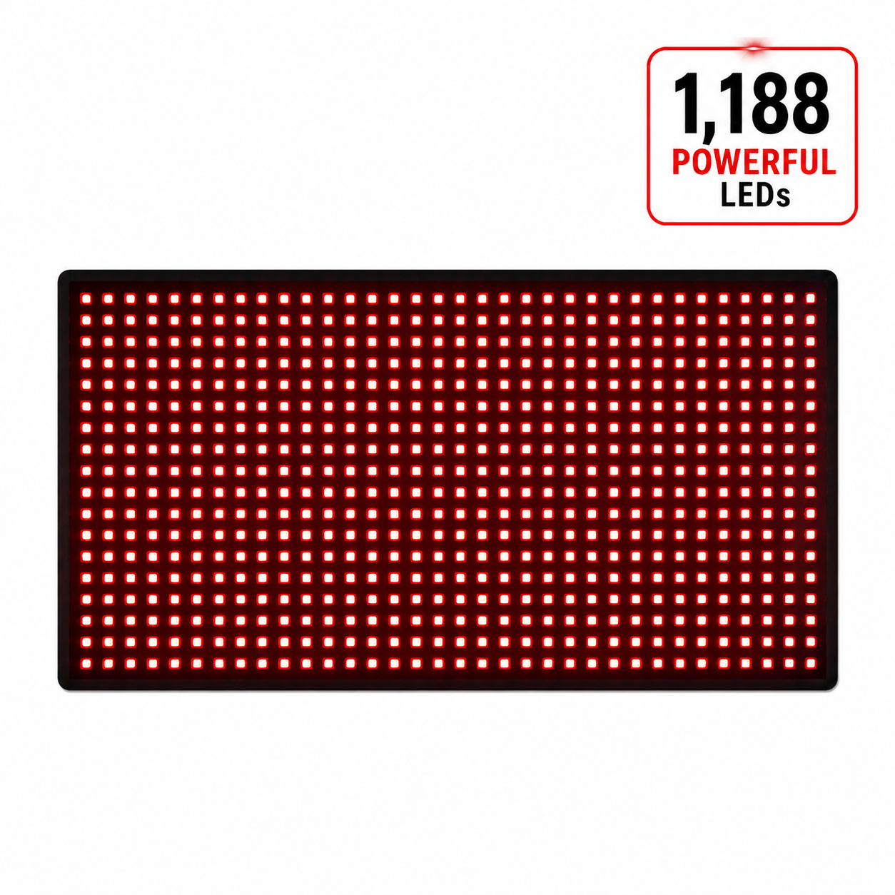 Medium Red Light Pad for Support with Pain Relief & Recovery | 16" x 11" | 1188 LEDs + 12V Car Adapter