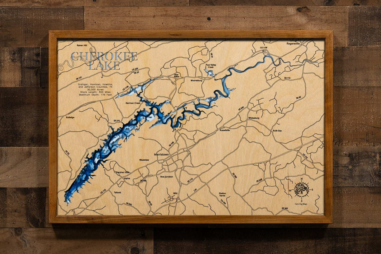 Cherokee Lake in Grainger, Hamblen, Hawkins, and Jefferson Counties, Tennessee