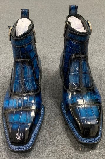 Maurice Chicago Alligator Boot - Blue