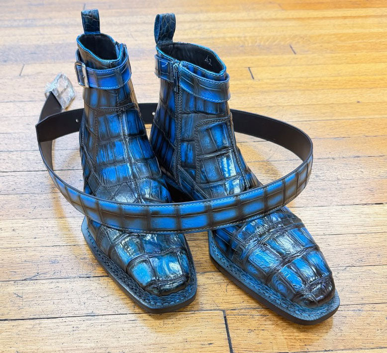 Maurice Chicago Alligator Boot - Blue