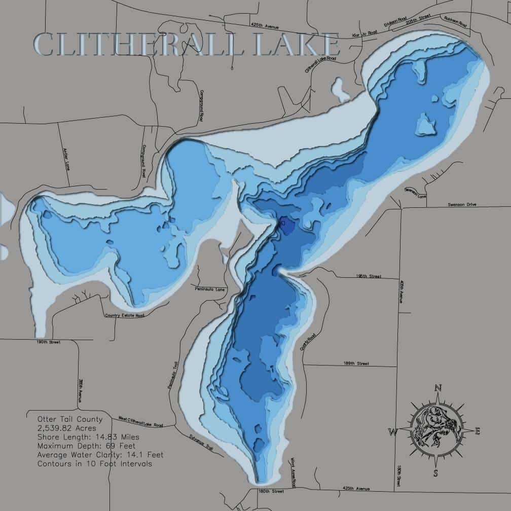Clitherall Lake in Otter Tail County, Minnesota
