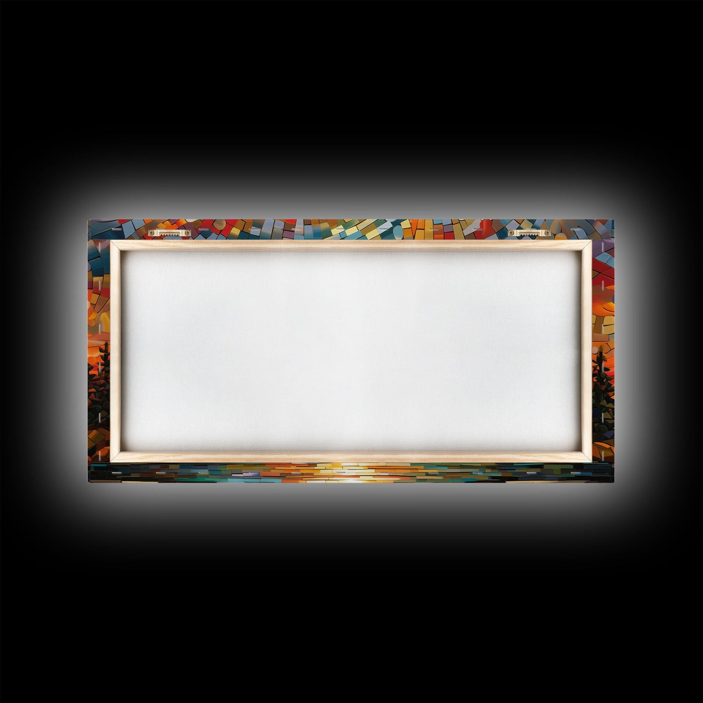 Reflection Wall Art, Mosaic Wall Art, Abstract Wall Art, Sunset Art, Canvas Print, Wall Hanging, Panoramic Art, Game Room Decor, Ranch Decor