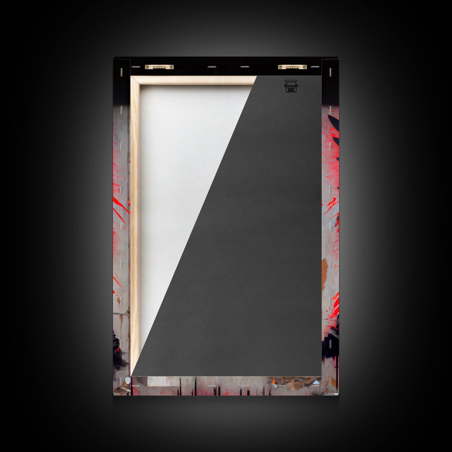 Graffiti angel art, framed canvas print, urban art