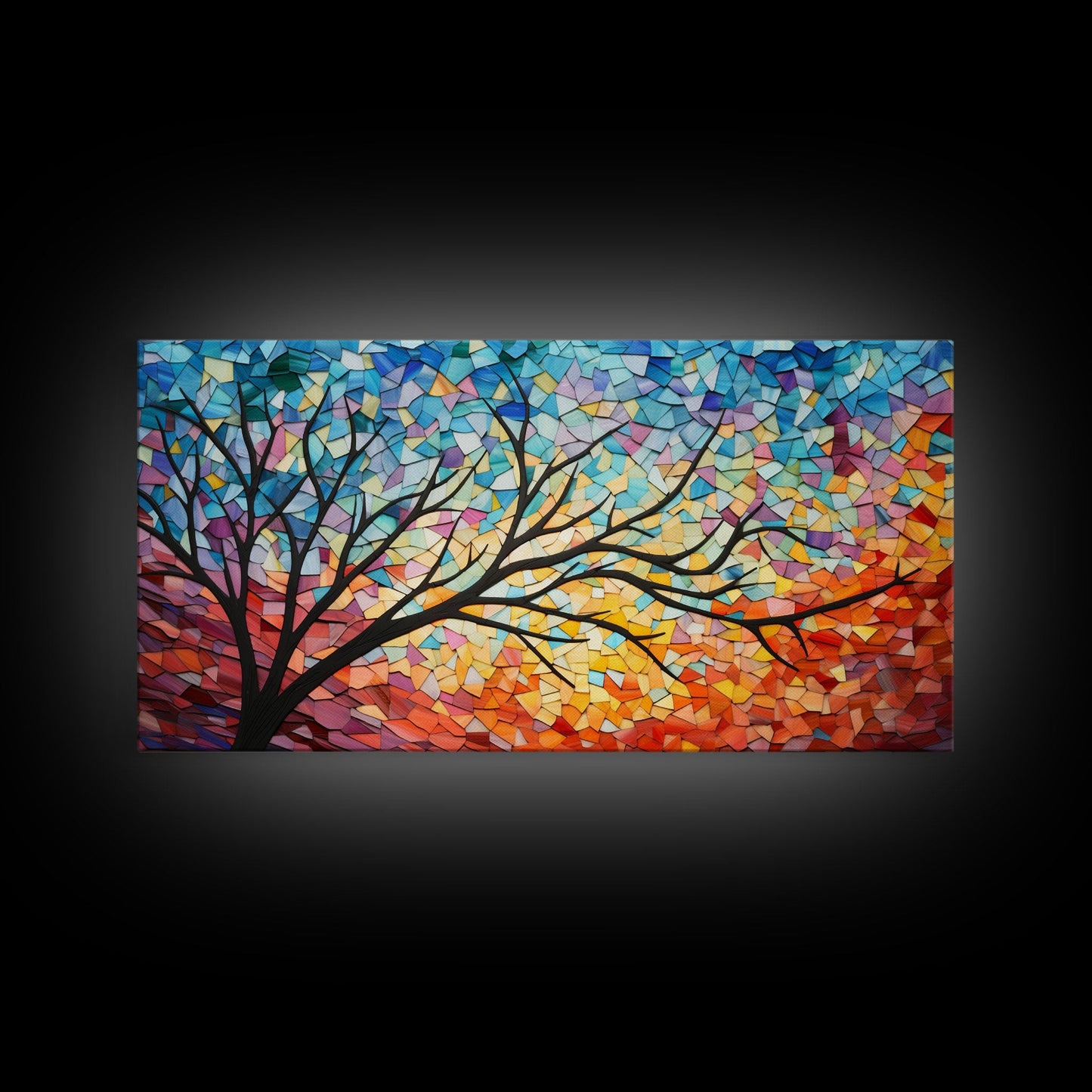 Nature Art Print, Abstract Wall Art, Vibrant Art, Mosaic Wall Art, Canvas Print, Wall Hanging, Landscape Art, Home Wall Decor, Ranch Decor