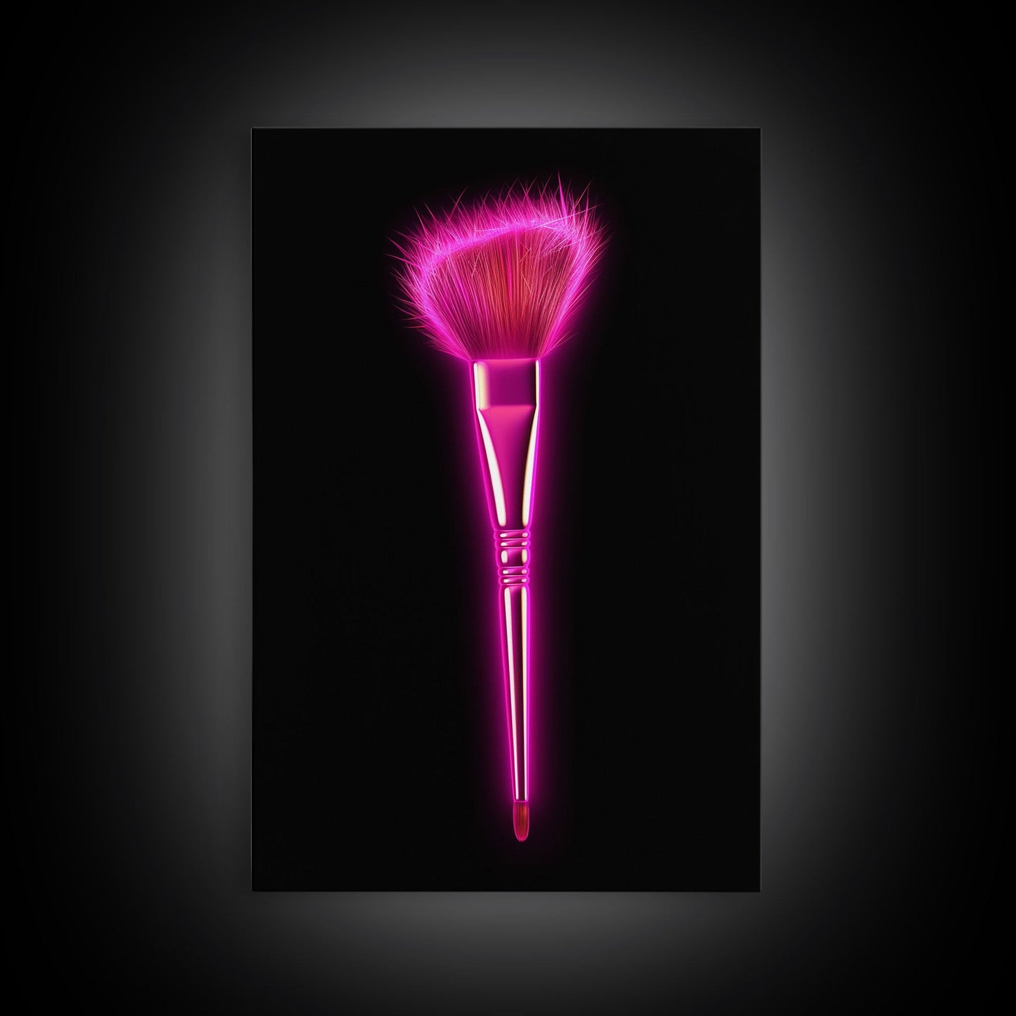 Pink Make Up Brush Wall Decor, Brush Art, Bedroom Wall Art, Minimalist Print, Wall Decor, Canvas Print, Wall Art, Framed Canvas