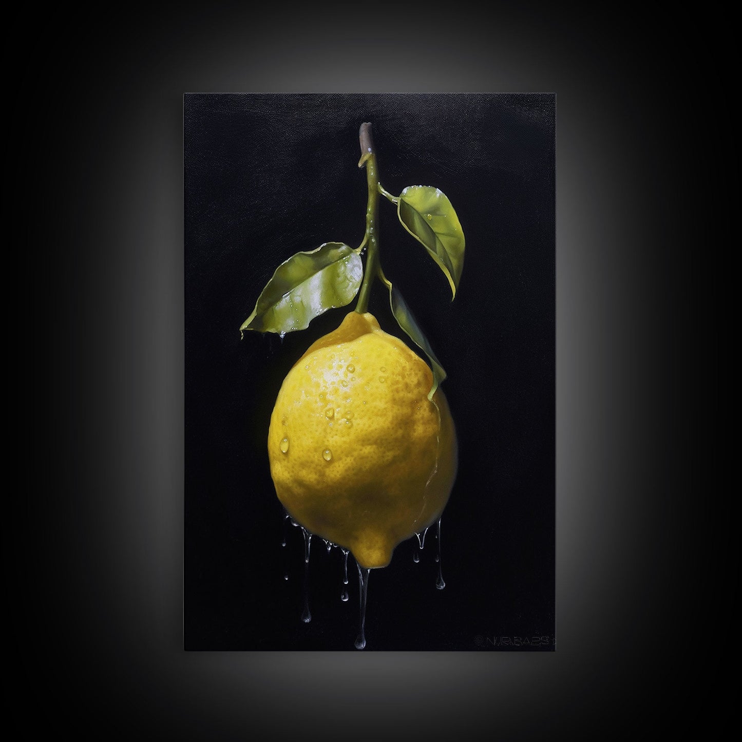 Lemon Wall Art, Food Wall Decor, Kitchen Wall Art, Fruit Art, Minimalist Wall Art, Wall Decor, Canvas Print, Wall Art, Framed Canvas