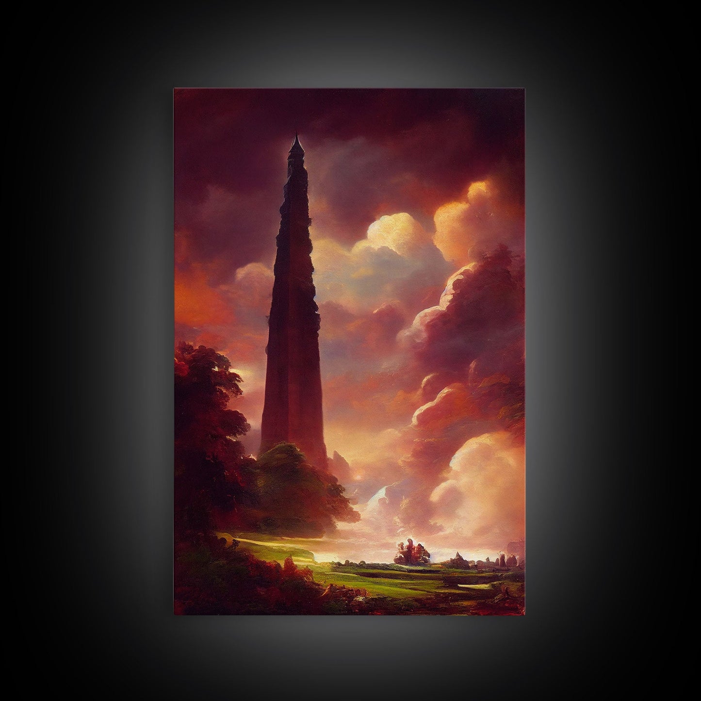 Dark Tower, High Fantasy Art Canvas Print, unique wall art, fantasy concept art
