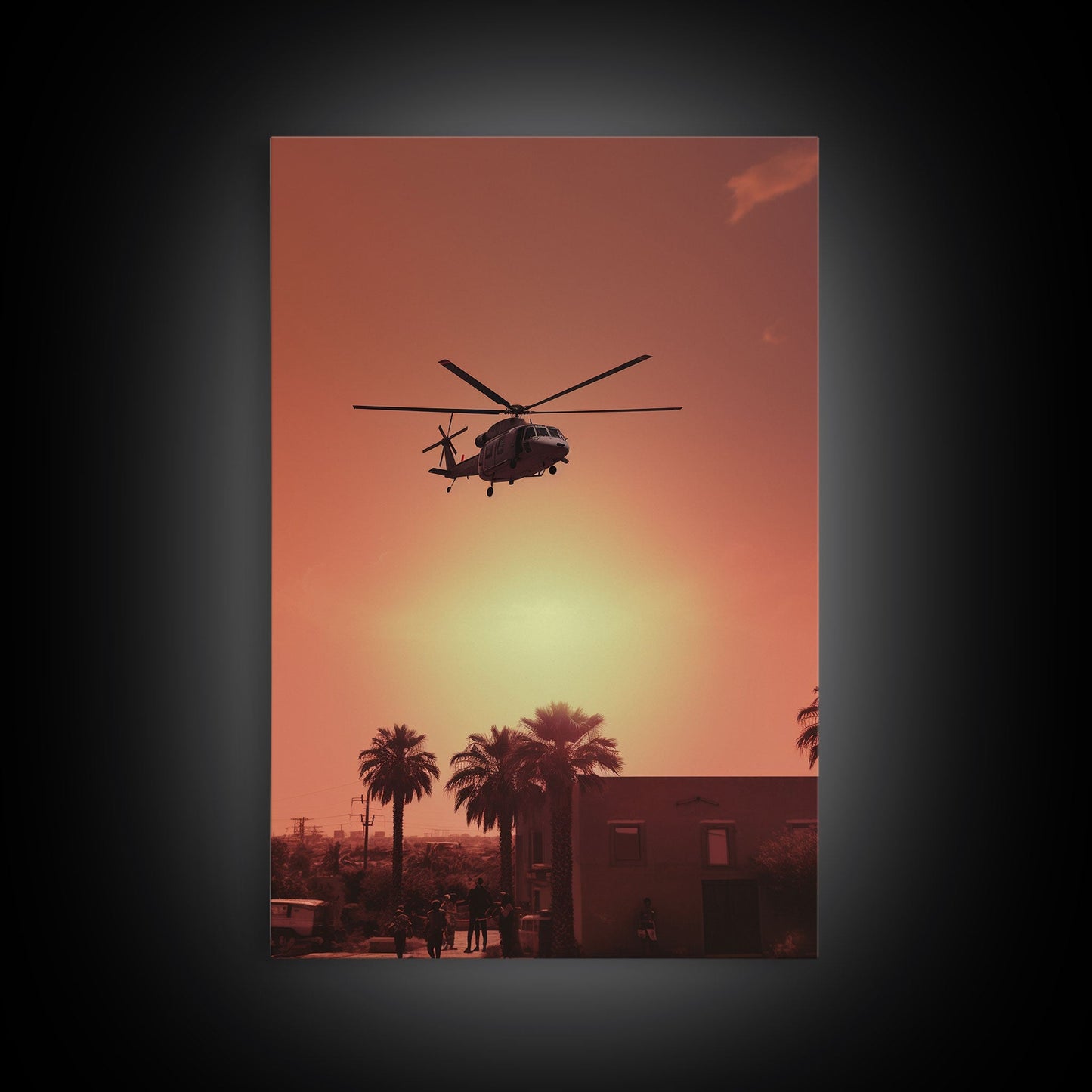 Helicopter, Chopper, Aviation Art, Helicopter Gifts, Canvas Print, Wall Hanging, Portrait Art, House Wall Art, Family Room Art, RV Decor