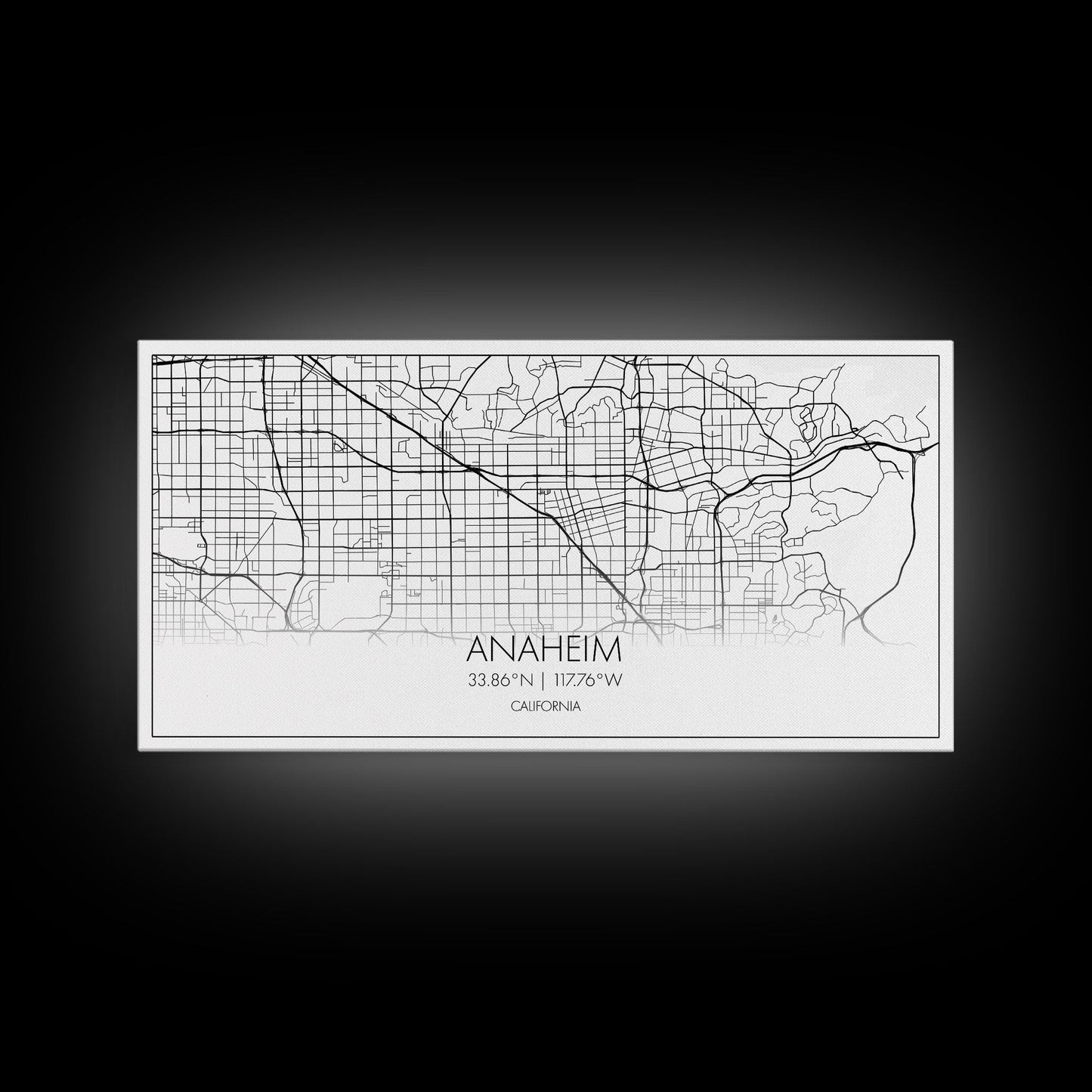 Anaheim Street Map, California Map, Map Print, Modern Art, Wall Art, Canvas Print, Room Décor Aesthetic, Indie Room Décor, Wall Prints