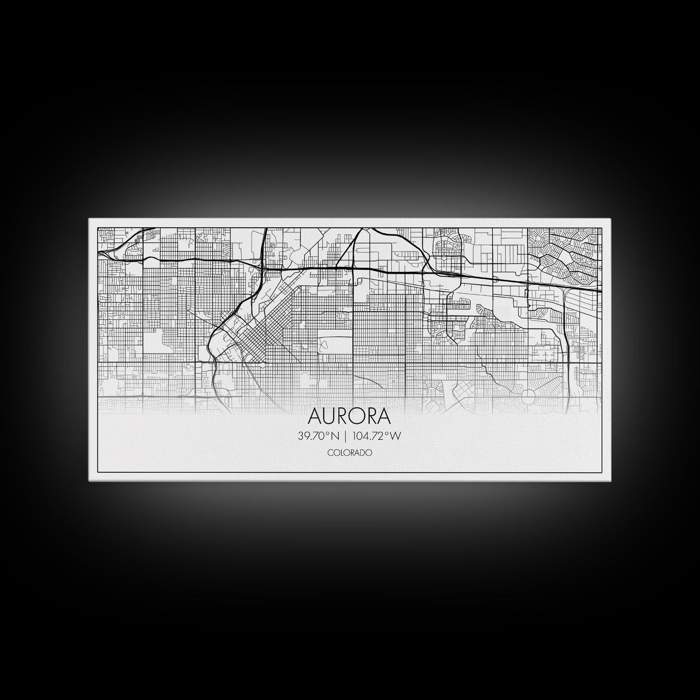 Aurora Street Map, Colorado Map, Map Print, Modern Art, Wall Art, Canvas Print, College Apartment, Colorado Wall Art, Mom Birthday Gift