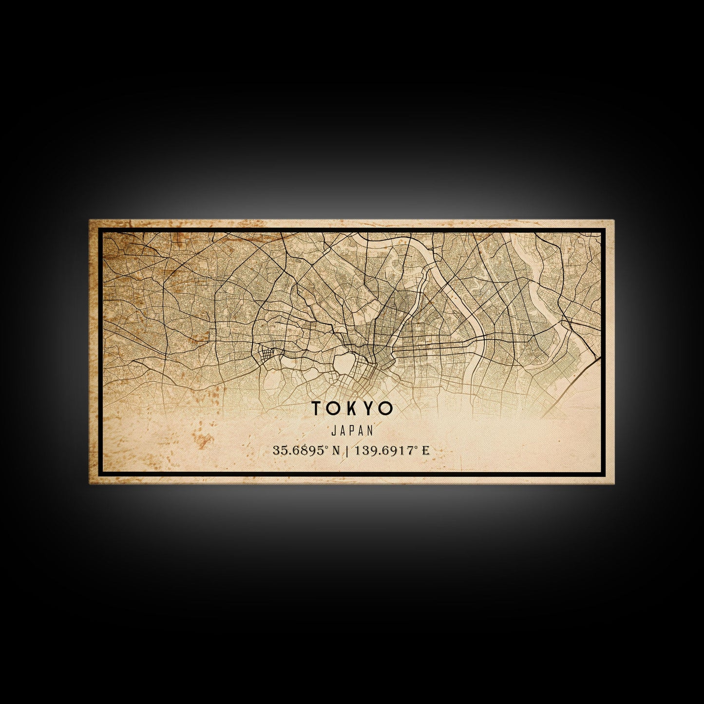 Tokyo Japan map print poster or framed canvas, Tokyo map print poster canvas, Tokyo Japan city map print poster canvas, Vintage Travel Art