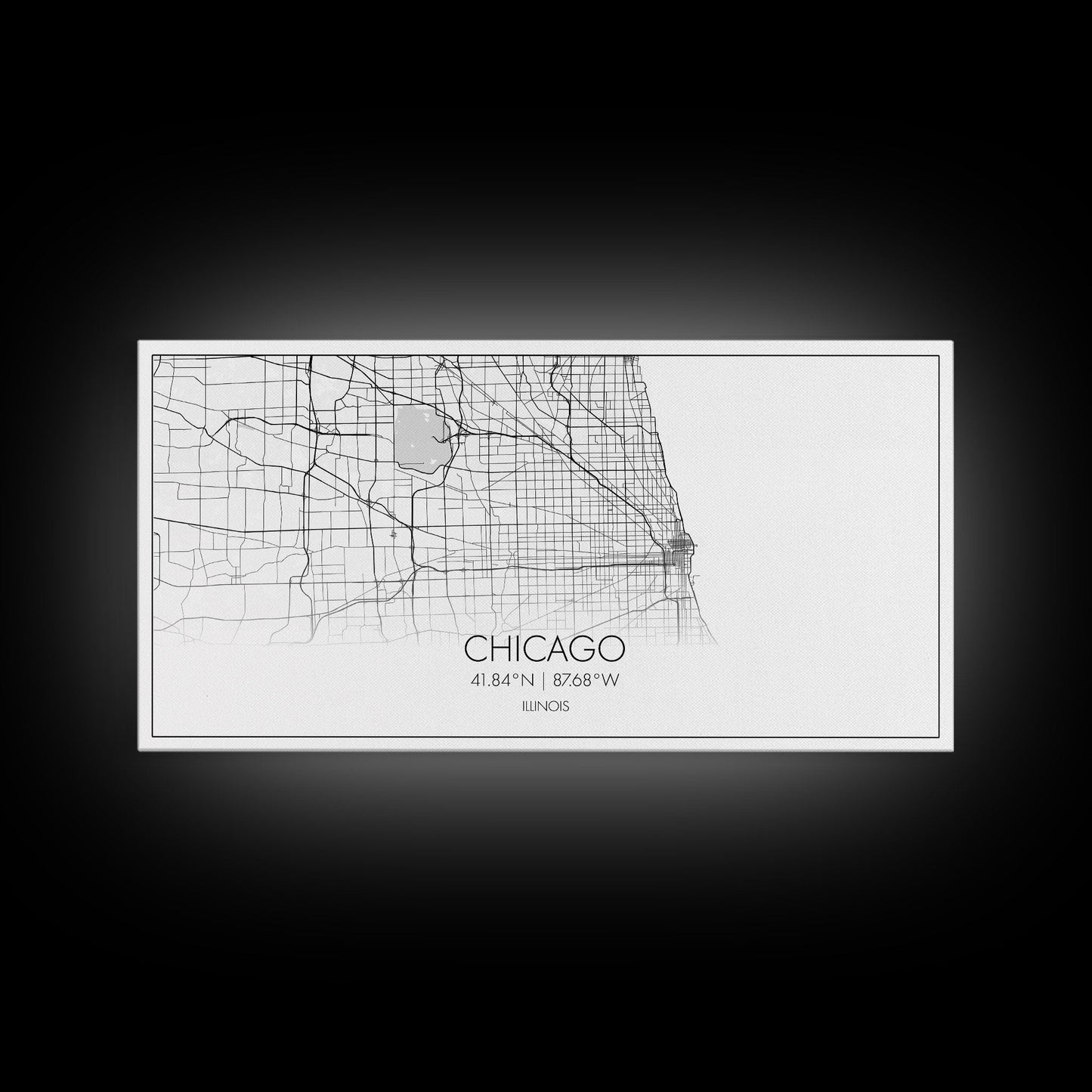 Chicago Street Map, Illinois Map, Map Print, Modern Art, Wall Art, Canvas Art, Apartment Décor, Housewarming Gift, Dorm Wall Art, Office Art