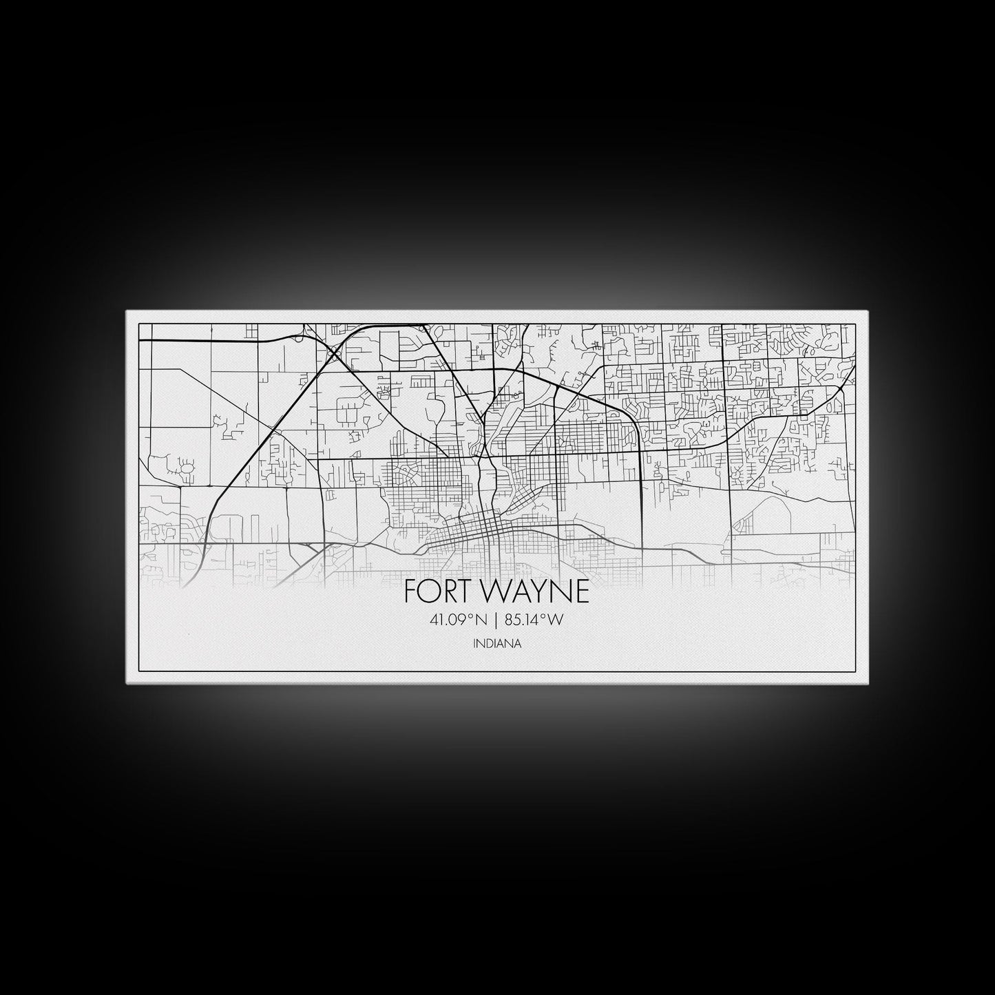 Fort Wayne Map, Nevada Map, Map Art, Minimalist Art, Wall Art, Canvas Art, Moving Gifts, Pool Room Décor, Bar Wall Art, Rustic Home Décor