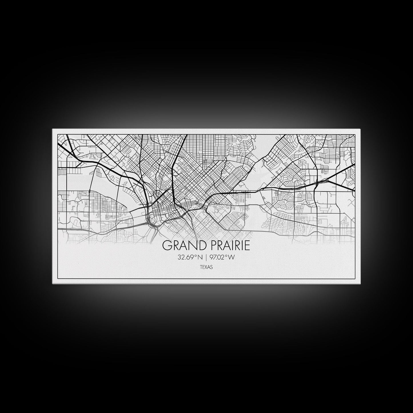 Grand Prairie City Map, Texas Map, Map Art, Minimalist Art, Wall Art, Canvas Art, Log Cabin Décor, Ranch Wall Art, Texas Wall Art, Prints