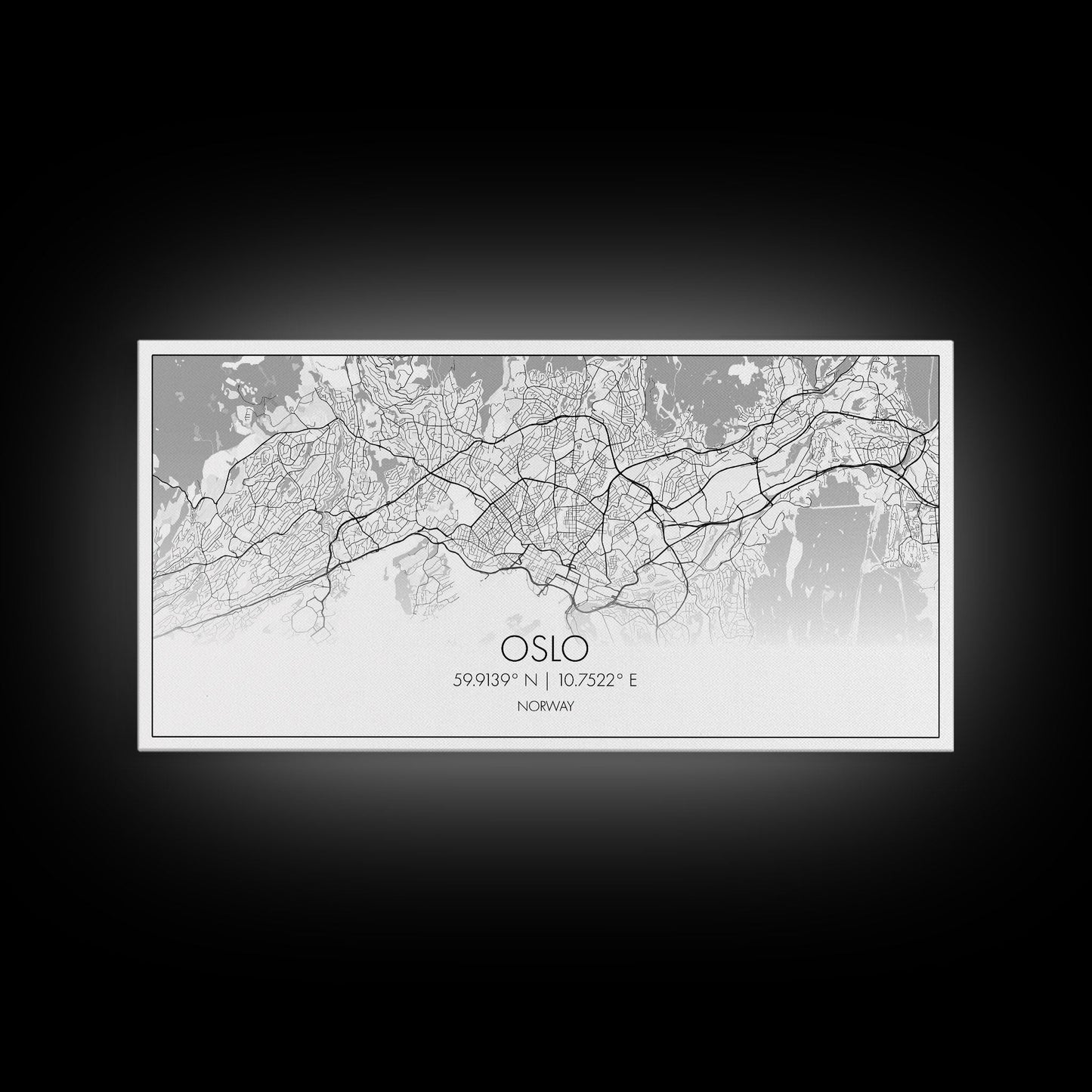 Oslo City Map, Norway Art, Map Print, Minimalist Wall Art, Wall Art, Canvas Art, Travel Wall Art, Hiking Gift, European Wall Art, Office Art