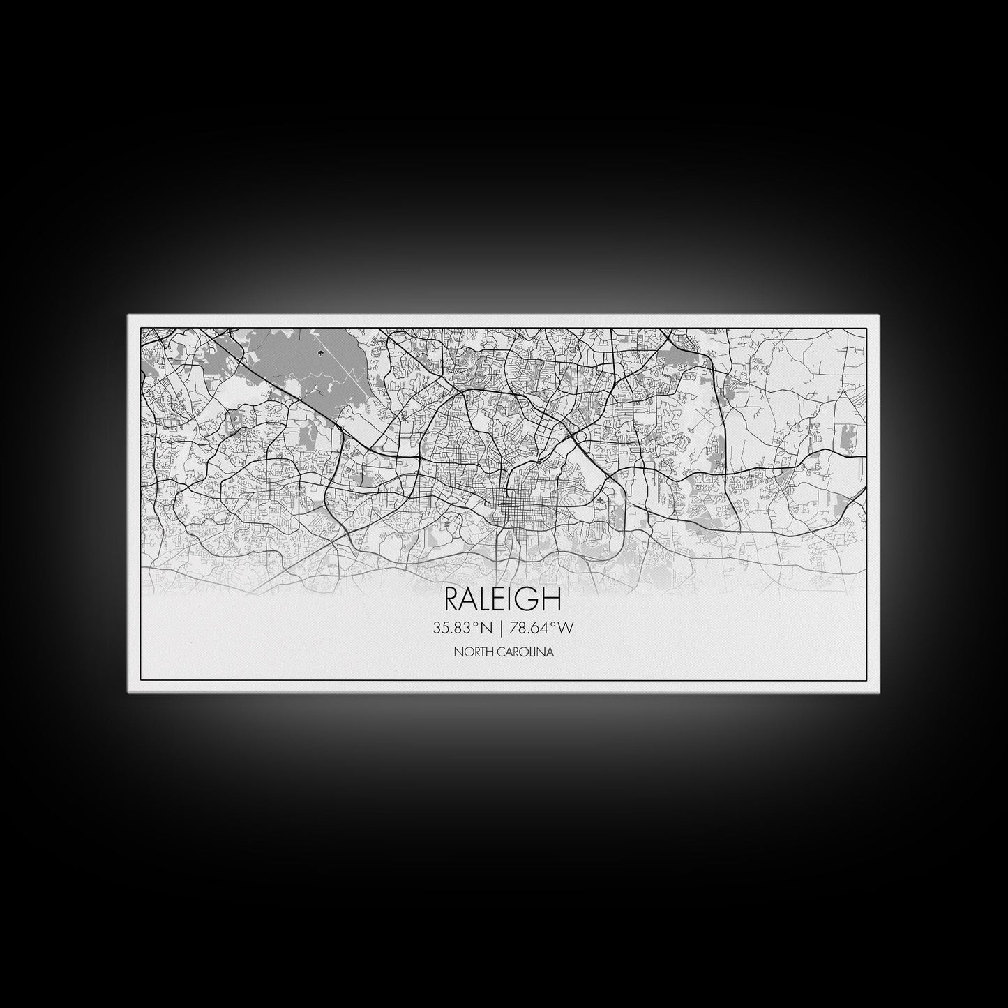 Raleigh City Map, North Carolina Art, Map Print, Minimalist Wall Art, Wall Art, Canvas Art, Gift For Couple, Man Cave Wall Art, Rustic Art