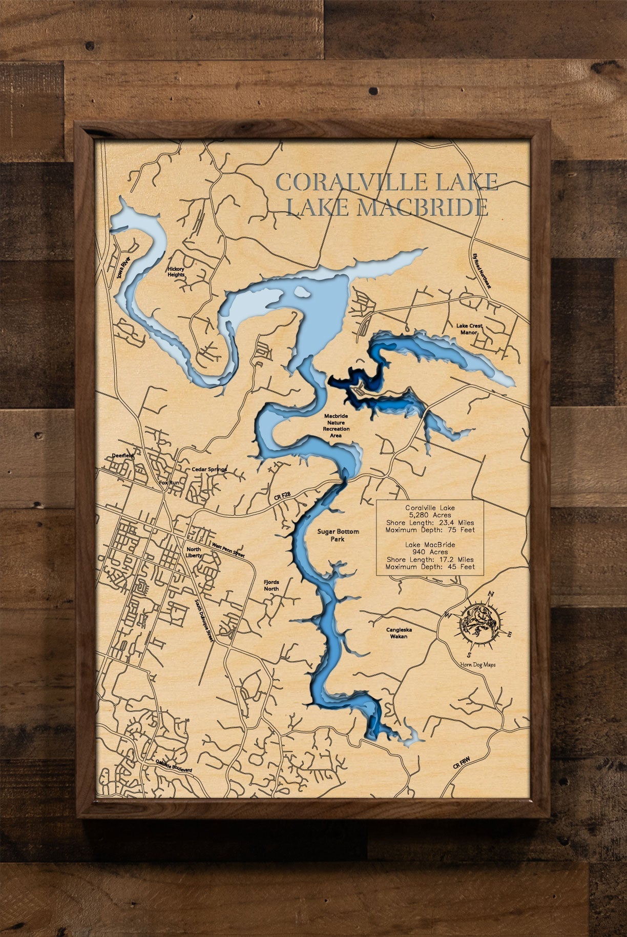 Coralville Lake and Lake MacBride in Johnson County, Iowa